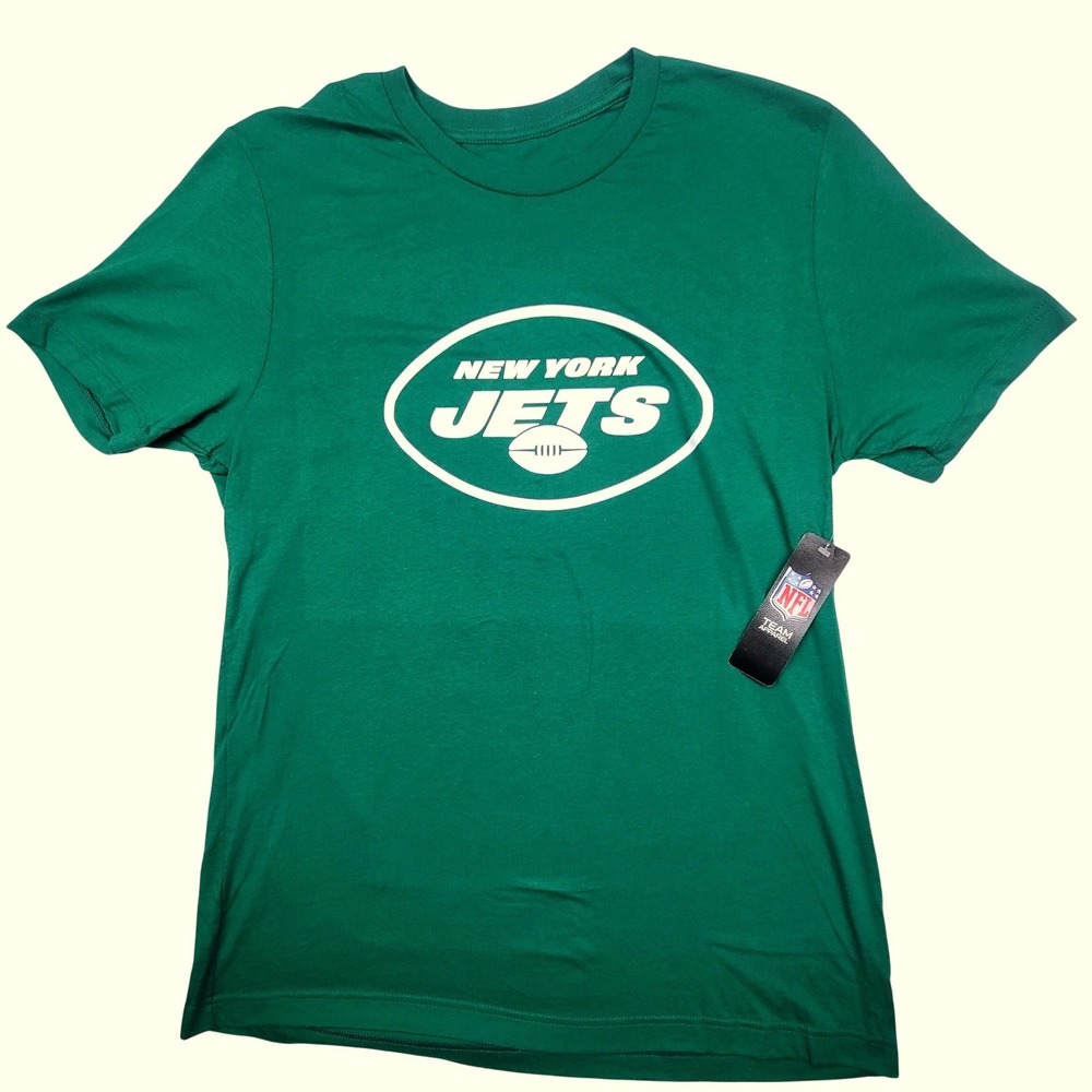 New York Jets NFL Mens Green Graphic T-Shirt Cotton Crew Neck Large FOCO NWT